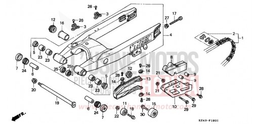 SWINGARM (CR125RM/RN) CR125RN de 1992